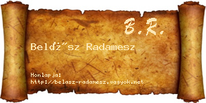 Belász Radamesz névjegykártya